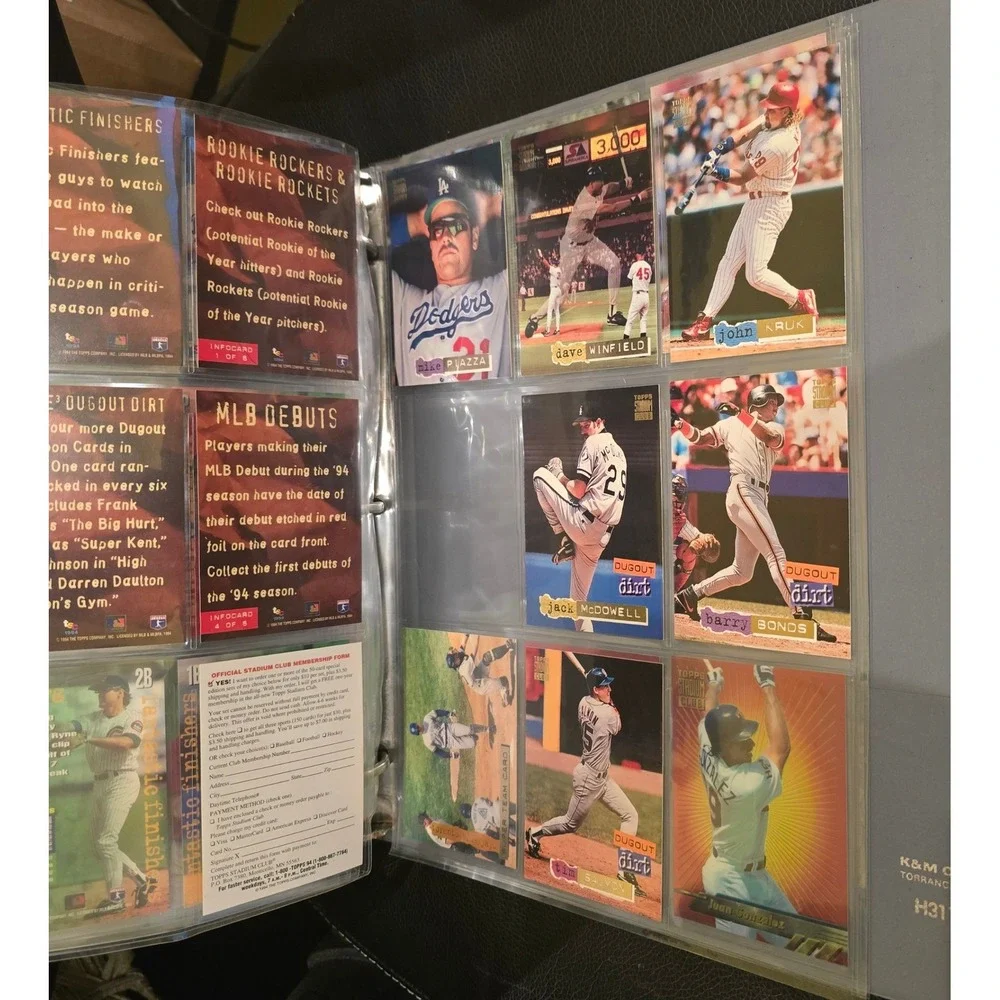 Topps Stadium Club Baseball Cards 1994 Binder Lot MINT *Look*